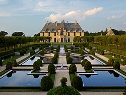The Otto Kahn Estate on Long Island's historic North Shore. This Gilded Age estate served as partial inspiration for the "Gatsby estate" in F. Scott Fitzgerald's The Great Gatsby.[84]