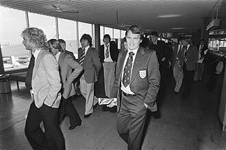 Robson travelling with Ipswich Town, 1978