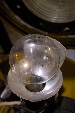 A runway landing light from 1945