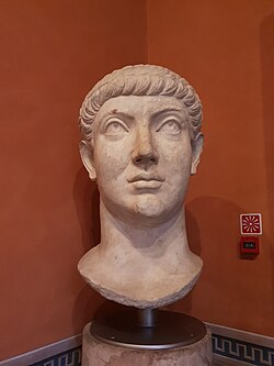 Bust of youthful Constantius II or Constans, Capitoline Museums[13][14]