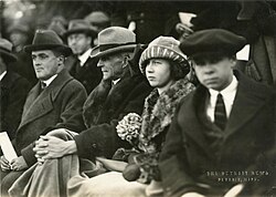 Henry Ford (second from the left) at the dedication of Yost Field House in 1923