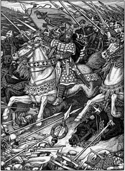 "Arthur Leading the Charge at Mount Badon" 1898
