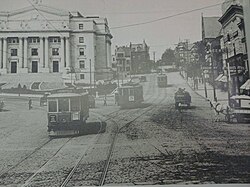 Newark Trolley line on Market Street near Newark's present day courthouse