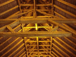 Roof structure of the Barley Barn, Cressing Temple, Essex