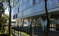 Palácio da Agricultura, current MAC USP, showing the V-shaped pilotis