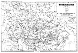 Hungarian map of parts of the Holy Roman Empire (Német-római Császárság), including Italy, Bohemia (Csehország), and Hungary (Magyarország) under Sigismund in the 15th century