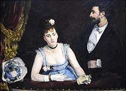 Eva Gonzalès – Box at the Italian Opera[d] (c. 1874), oil on canvas, Musée d'Orsay