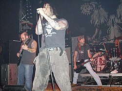 Down live in Madrid, 2008. L–R: Kirk Windstein, Phil Anselmo, Rex Brown, Jimmy Bower