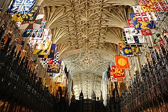 Banners in St George's Chapel of members of the Order of the Garter