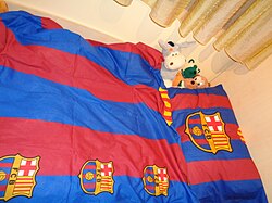 Bed of a young FC Barcelona fan