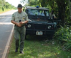Jorge Cieslik [es], a park ranger in the Iguazú National Park in Argentina, on the border with Brazil and Paraguay