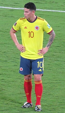 James Rodríguez is Colombia's most capped player with 131 international appearances.