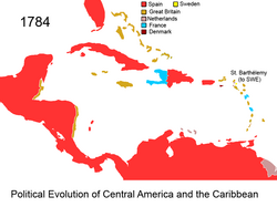 The mostly Spanish-controlled Caribbean in the 18th century