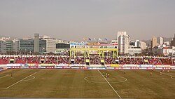 Seongnam FC fans at Tancheon Stadium in a game vs. Suwon Samsung Bluewings