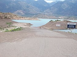 The old section of Route 7 with the Potrerillos Dam.