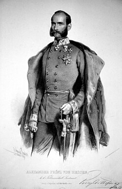 Prince Alexander of Hesse in his uniform as an Austrian lieutenant field marshal.