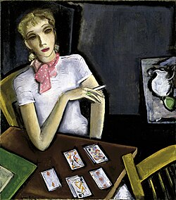 Girl with Cards by Lucius Kutchin, 1933, Smithsonian American Art Museum