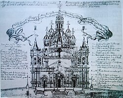 Drawing of cathedral of Córdoba of Argentina in 1759.[1]