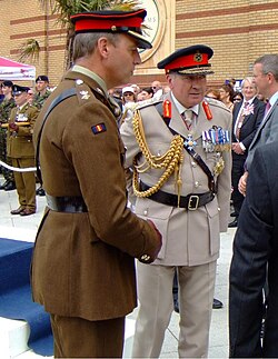 Dannatt (in the stone-coloured uniform) as CGS at an Armed Forces Day parade in Southend, Essex