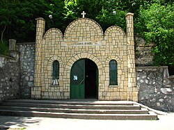 Entrance to Saint Andrew's caves near Ion Corvin, Constanța County