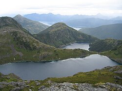 Alpine lakes in the Chugach Mountains