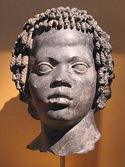Marble portrait of a Nubia denizen c. 120–100 BC.[39]