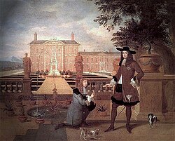 Hendrick Danckerts, Royal Gardener John Rose and King Charles II, 1675
