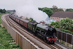 A British heritage passenger train hauled by the historic Flying Scotsman