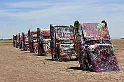 Cadillac Ranch, an example of psychedelic art