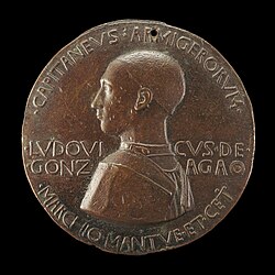 Portrait of Ludovico III Gonzaga, Margrave of Mantua. Medal by Antonio Pisano (obverse).
