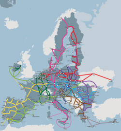 Map of the Trans-European Transport Network