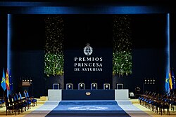 Teatro Campoamor prepared for the 2021 awards ceremony.