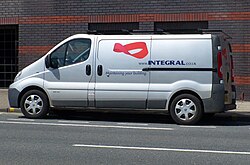 Möbius strip used as a logo on a van in Bristol, England