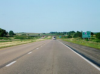 I-35 in Iowa, near exit 182. The town of Swaledale is about one mile (1.6 km) to the east.