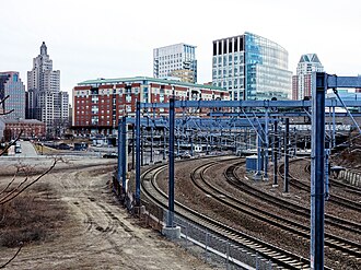 Tracks leading to Providence Station