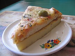 Argentine "Pizza over Fainá"