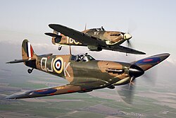 A Spitfire and Hurricane, which both played major roles in the Battle of Britain.