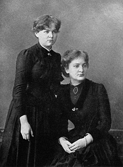 Maria (left) and sister Bronisława, c. 1886