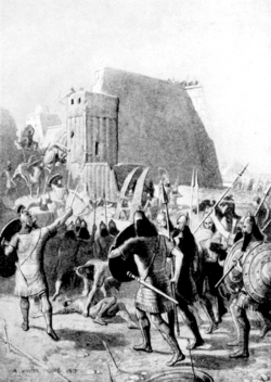 20th-century illustration of the Assyrians capturing Memphis, the Egyptian capital, during the Assyrian conquest of Egypt