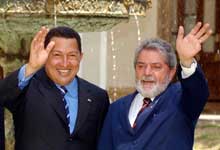 Hugo Chávez and Brazilian president Lula da Silva, 2005