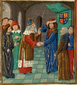 Manuel II Palaiologos (left) with Henry IV (right) in London, December 1400[37]
