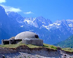 Bunkers in Albania were constructed to prevent potential external invasions. By 1983, approximately 173,371 bunkers were scattered throughout its territory.[111]