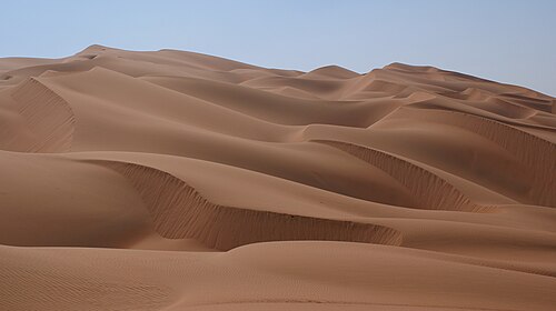 Sand dunes in the Rub' al Khali ("Empty quarter") of Arabia