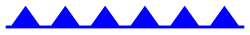 The symbol of a cold front: a blue line with triangles pointing in the direction of travel