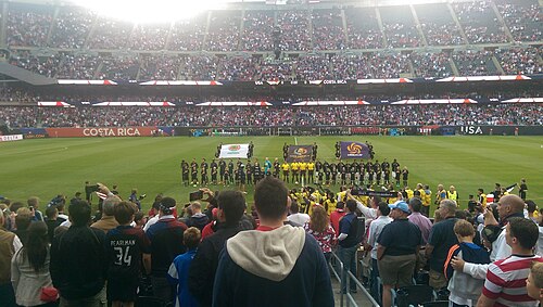 Costa Rica and the USA lining up for the group match at the Copa América Centenario.