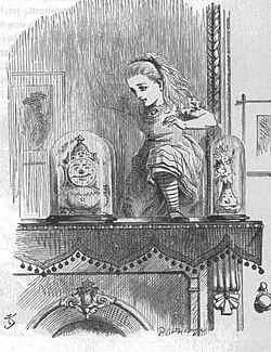 Alice entering the Looking-Glass world. Illustration by John Tenniel, 1871