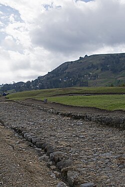 A preserved segment of Inca road in Ingapirca, Ecuador