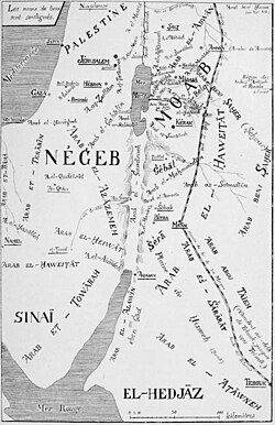 Map of the Bedouin tribes in 1908