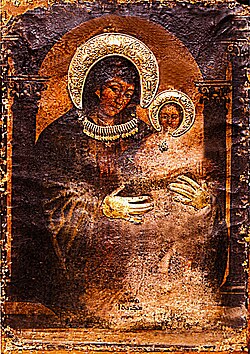 Icon of the Virgin Mary by St.Luke at Syriac orthodox monastery of St Mark in Jerusalem