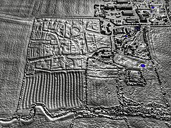 A lidar view of the site of Rand Medieval Settlement in Lincolnshire, England.